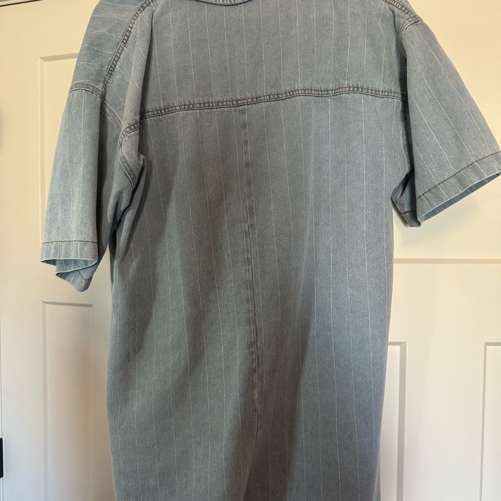 Casual Light Blue Denim Jumpsuit - Picture 5 of 6